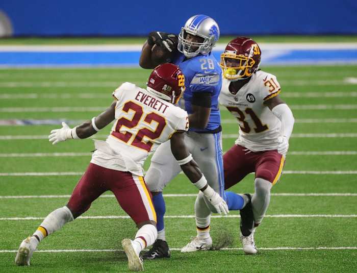 Deshazor Everett Kam Curl DET © Kirthmon F. Dozier via Imagn Content Services, LLC